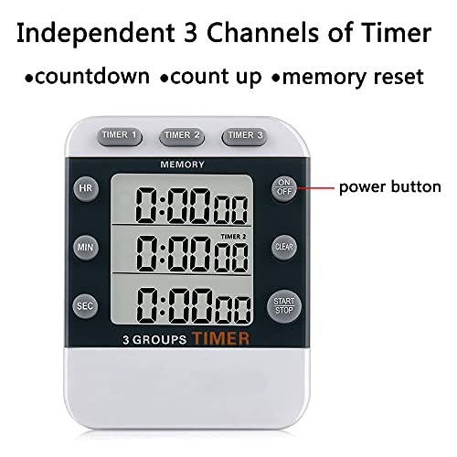 Digital Dual Kitchen Timer, Multiple Channels Countdown Timer - Image 3