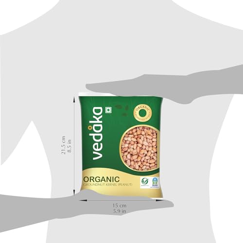 Image of Amazon Brand - Vedaka Organic Groundnut Kernel (Peanut) | 1 Kg | Naturally Rich Source Of Protein & Fiber | Certified Free From Pesticides