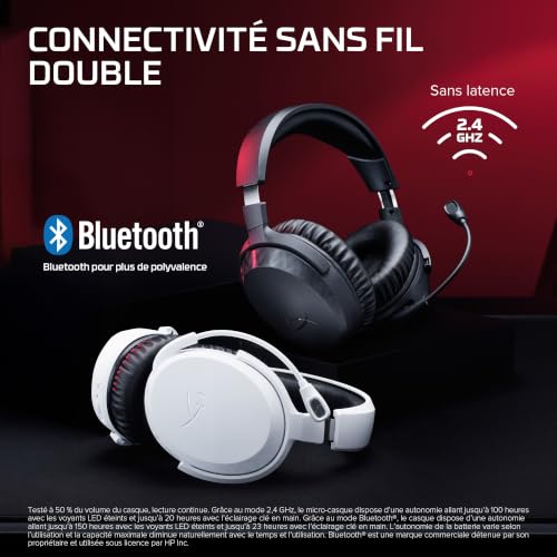Casque gaming HyperX Cloud Stinger 3 Bluetooth sans fil avec micro coussinets mémoire de forme - vue 3
