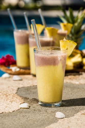 Image of MGLASS - Reusable Glass Straws -Drinking Straw - Tumbler Glass Straw - Perfect Straw for Coffee, Stanley Cup, Tea, Wine, Juice, Water- Aesthetic, Kid Safe & Smooth Rim.