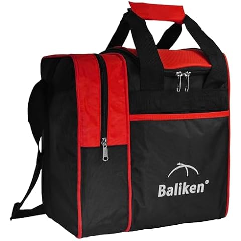 BALIKEN Single Bowling Ball Bag with Padded Ball Holder, The Bowling Bag Fits 1 Bowling Ball & Pair of Men Shoes in Size 13 (Red) Cover