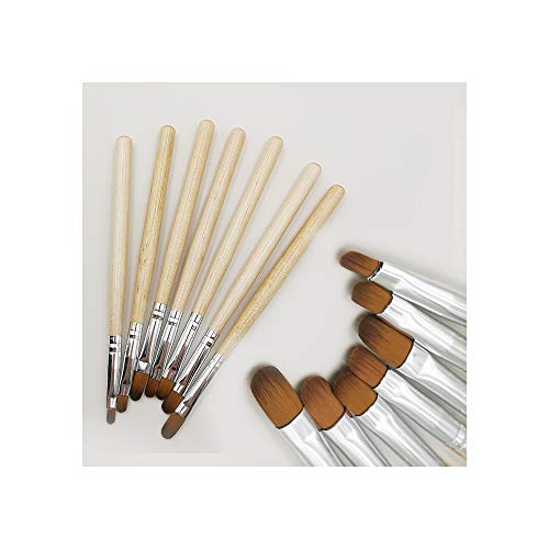 Set de 7 Pinceles para Uñas con Pincel Plano y Acrílico miniatura 1