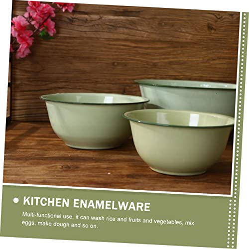 4 piezas tazones esmaltados multiusos para cocina miniatura 3