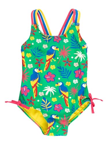 Image of RuffleButts Girls UPF50+ Sun Protection Tie Shoulder /Cross Back One Piece Swimsuit