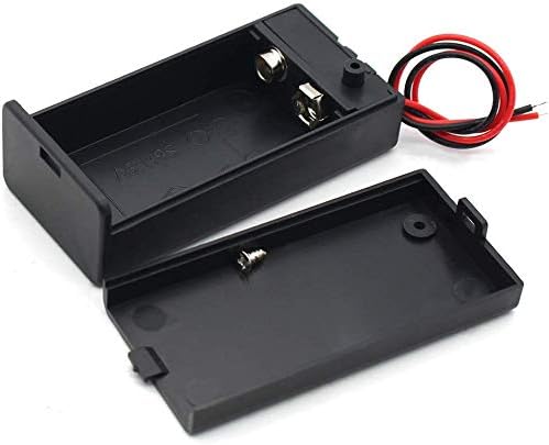 GTIWUNG 6PCS 9 Volt Battery Holder with Switch, 9V Battery Case with Switch, 6PCS 9V Battery Clips Connecter with Bare Leads and Hard Shell (Type I)