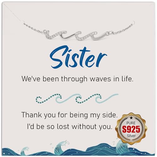 925 Sterling Silver Bracelet, Wave Bracelet for Mother, Bestie Gifts for Women, Best Friend Bracelet, Birthday Jewelry Gifts for Friends Mom Daughter Sister