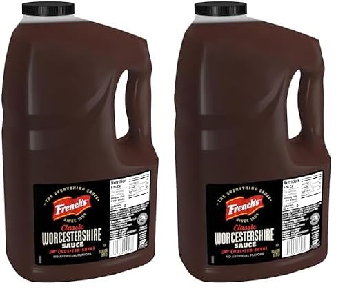 French's Worcestershire Sauce, 1 gal - One Gallon Container of Gluten-Free Worcestershire Sauce, Perfect as Meat Tenderizer, Marinades, Sauces and More (Pack of 2)