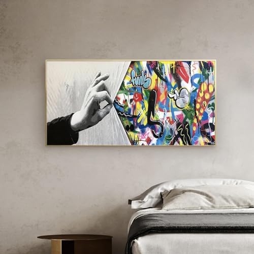 Peinture abstraite graffiti 60x120 cm sur toile avec châssis