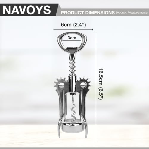 Winged Corkscrew Wine Bottle Opener – Dual Lever Design for Easy Cork Removal, Durable Barware Tool for Wine, Beer Bottles, Champagne & Drinks - Image 3
