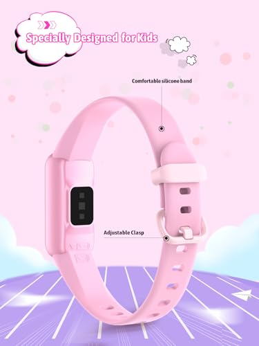 shylad Kids Fitness Tracker,Fitness Watch Waterproof Activity Tracker with HeartRate and Sleep Monitor,Stopwatch,11 Sport Modes,Great Gifts for Girls Boys Kids Age 6-13 Years Olds-Pink - 8
