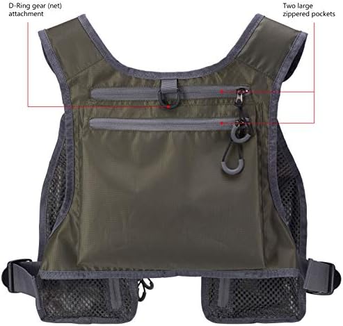 BASSDASH FV08 Ultralight Fly Fishing Vest for Men and Women One Size Green Waist Unique Soft Lined BASSDASH FV08 Ultralight Fly Fishing Vest for Men and Women One Size Green Waist Unique Soft Lined