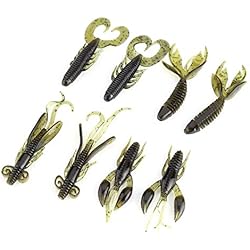Señuelo Wobbler Pwshymi 25 Uds señuelos de Pesca Cebo de Pesca Artificial Silicona Suave Gusano camarón señuelos de Pesca de mar Aparejos Jig Wobbler señuelos de Pesca(marrón) Fishinghook