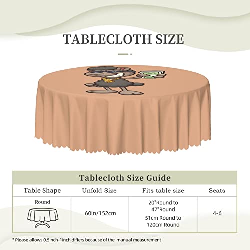 Pooedso Black Cartoon Sheep Tablecloths 60In Round Lace Waterproof Family Table Cover Tablecloth Kitchen Outdoor Party Decoration Tablecloths #TOP4