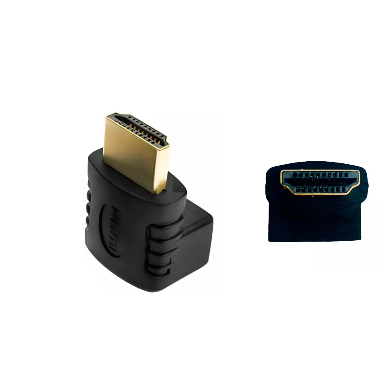 Adaptador HDMI Macho x HDMI Fêmea com curva em L 90 Graus Fixo