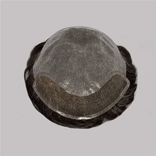 Miniatura 3 de Amiable Pieza de pelo para hombres, piel suave y fina, PU anudada con encaje frontal de 1.5 pulgadas para hombres, sistema de cabello de repuesto