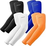 YQXCC 4 Pairs Arm Sleeves, Cooling UV Sun Protection Sports Compression Sleeves for Men Women, Golf Basketball Arm Sleeves