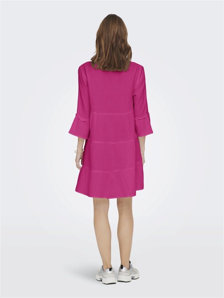 ONLY Women's Onlthrent Peplon Dress Noos Wvn Dress, Phantom Fashion