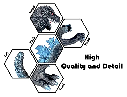 Image of TwCare Classic 1954 65th Anniversary vs Heisei Era Monster Toy, Dinosaur Dragon Movie Series Movable Joints Dino Action Figures Birthday Gift for Boys and Girls, Carry Bag