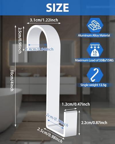 Caianwin 6 Stück Haken für Handtuchhalter Heizkörper Weiß Heizkörperhaken S Haken Mehrzweckhaken für Badezimmer, Küche