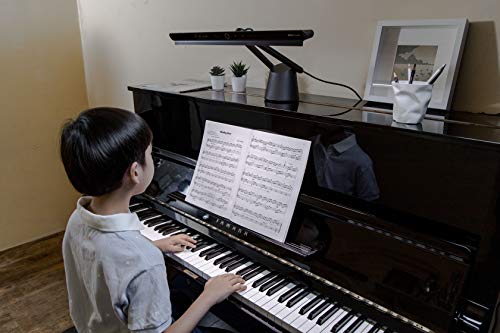 BenQ PianoLight for Upright Pianos, 20.7", Wide Illumination for Keyboard & Sheet Music, 6 Color Modes & Dimmable, 360° Adjustable, Auto on/Off, Auto-Dimming, Piano Lamp with Eye Care Hood (Black)