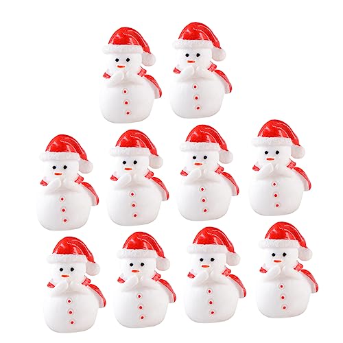 Healifty 10 Piezas Mini Figuras de Muñeco de Nieve de Resina para Decoración Navideña de Escritorio y Micro Paisaje Adornos Creativos para Habitación y Jardín Miniatura