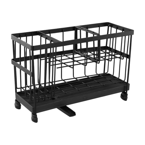 Tinsellns Organizador Fregadero Cocina, Porta Estropajos Fregadero, Organizador de Cocina con Bandeja de Desagüe Extraíble, Soporte para Estropajos y Cepillos, Organización de Fregadero para Cocina