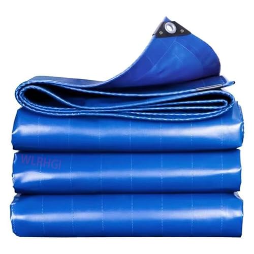 WLRHGl Abdeckplane, 1 x 1 m wasserdicht für den Außenbereich, Mehrzweck PVC Gewebe, Plane mit verstärkten Schlaufen für Gartenhaus, Terrasse, Camping, WLR010, Blau