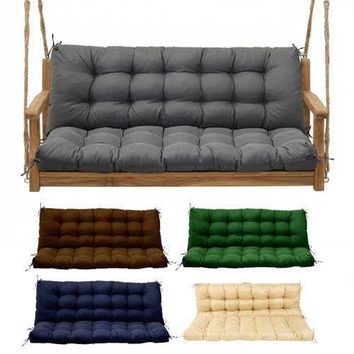 Yddsky Porch Swing Cushions,Waterproof Bench Cushion for Outdoor Furniture,2-3 Seater Replacement Thickened Swing Cushion with Ties,Patio,Outdoor,Backyard and Garden（60x40,Medium Grey by Yddsky - Used condition - US$53.24