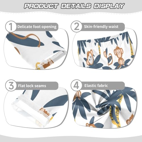 Bolaz Toddler Girls Leggings Printed Yoga Pants Leggings Plam Tree Monkey for Kids3