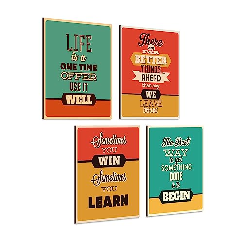Image of PAPER PLANE DESIGN Poster Frames Quotes Size- 8.25 x 11.75 inch, Set of 4, Motivational (C)