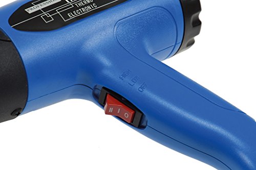 ChiliTec Heteluchtblazer 300 tot 1800 watt luchthoeveelheid en temperatuur regelbaar 50-550 °C, 2 opzetstukken/sproeiers voor het bewerken van kunststoffen, folies, stickers - Afbeelding 4