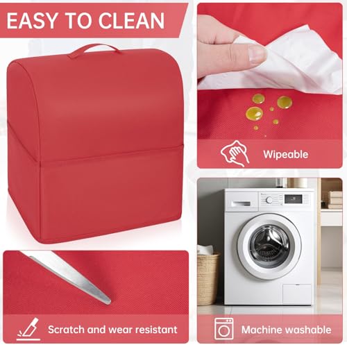 Image of Stand Mixer Dust Cover Compatible with Kitchenaid 4.5 /5 Quart Tilt Head, Water-resistant Kitchen Aid Mixer Cover with 3 Pockets for Accessories (Red)