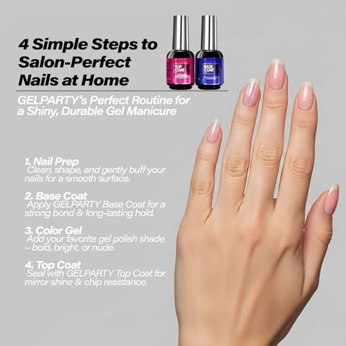Juego Gel Top Coat y Base Coat 2x15ml Acabado Brillante miniatura 2