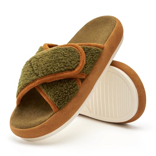 Chantomoo Womens Slippers Memory Foam Slippers for Women Open Toe Cross Band