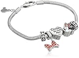 Disney Girls' Minnie Mouse Stainless Steel Bead Bundle Charm Bracelet