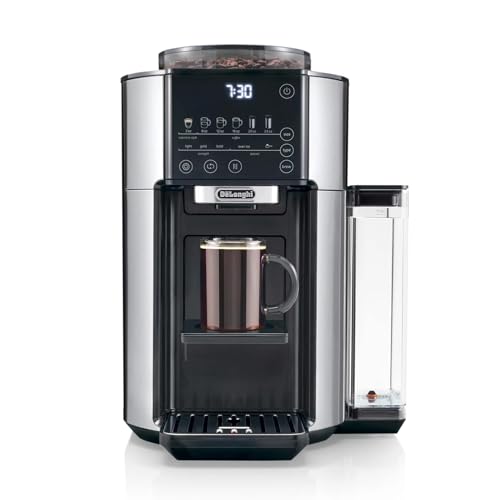 De'Longhi TrueBrew Drip Coffee Maker, Grinder, 8 to 24 oz, Built-In Grinder