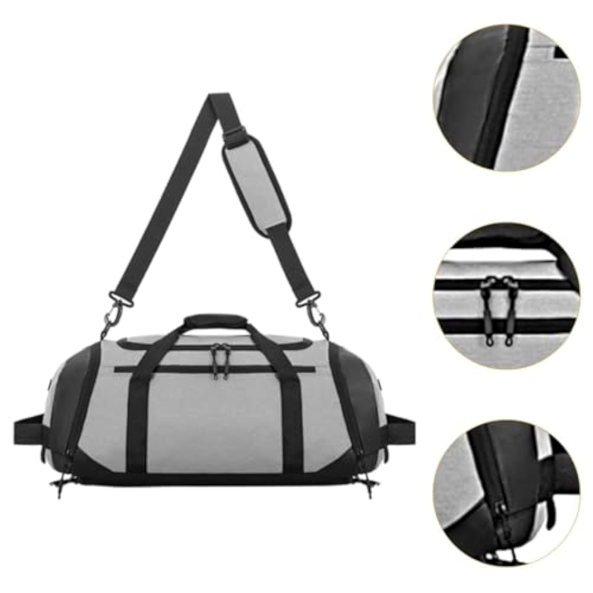 Overnight Waterproof Sports Gym Bag, Gray