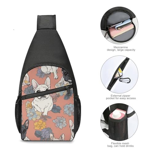 Mochila bandolera ligera con diseño de bulldog francés miniatura 5