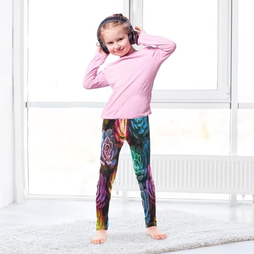 Bolaz Toddler Girls Leggings Printed Yoga Pants Leggings Colorful Cactus for Kids4