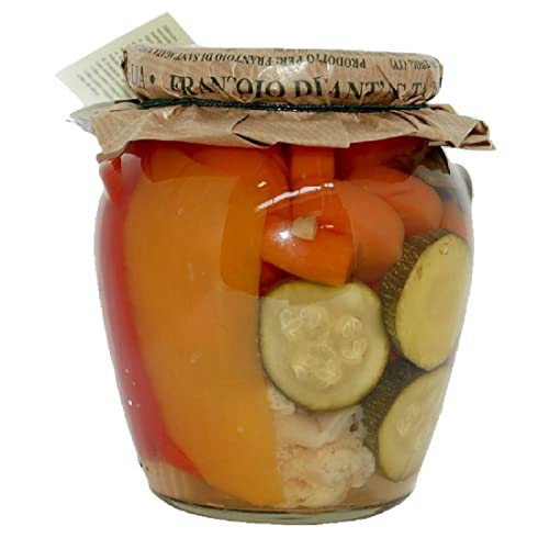 Passione Italia - Antipasto Giardiniera groß in Agrodolce - Gemusemix in Essig eingelegt mit Zucchini, Paprika, Zwiebeln, Blumenkohl, Karotten 500gr