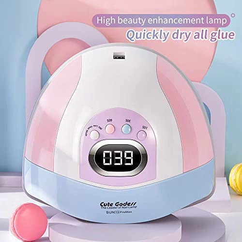 Cute Godess Uv Led Nail Lamp 220W Fast Dryer Nail Curing Lamps For Home & Salon Uv Nail Dryer For Gel Polish With Automatic Sensor -4 Timers Professional Nail Art Accessories Purple #TOP5