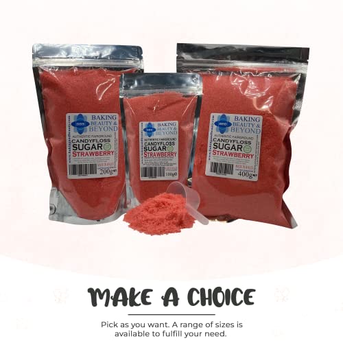 Baking Beauty and Beyond Premium Candy Floss Sugar 100g - Strawberry Flavour