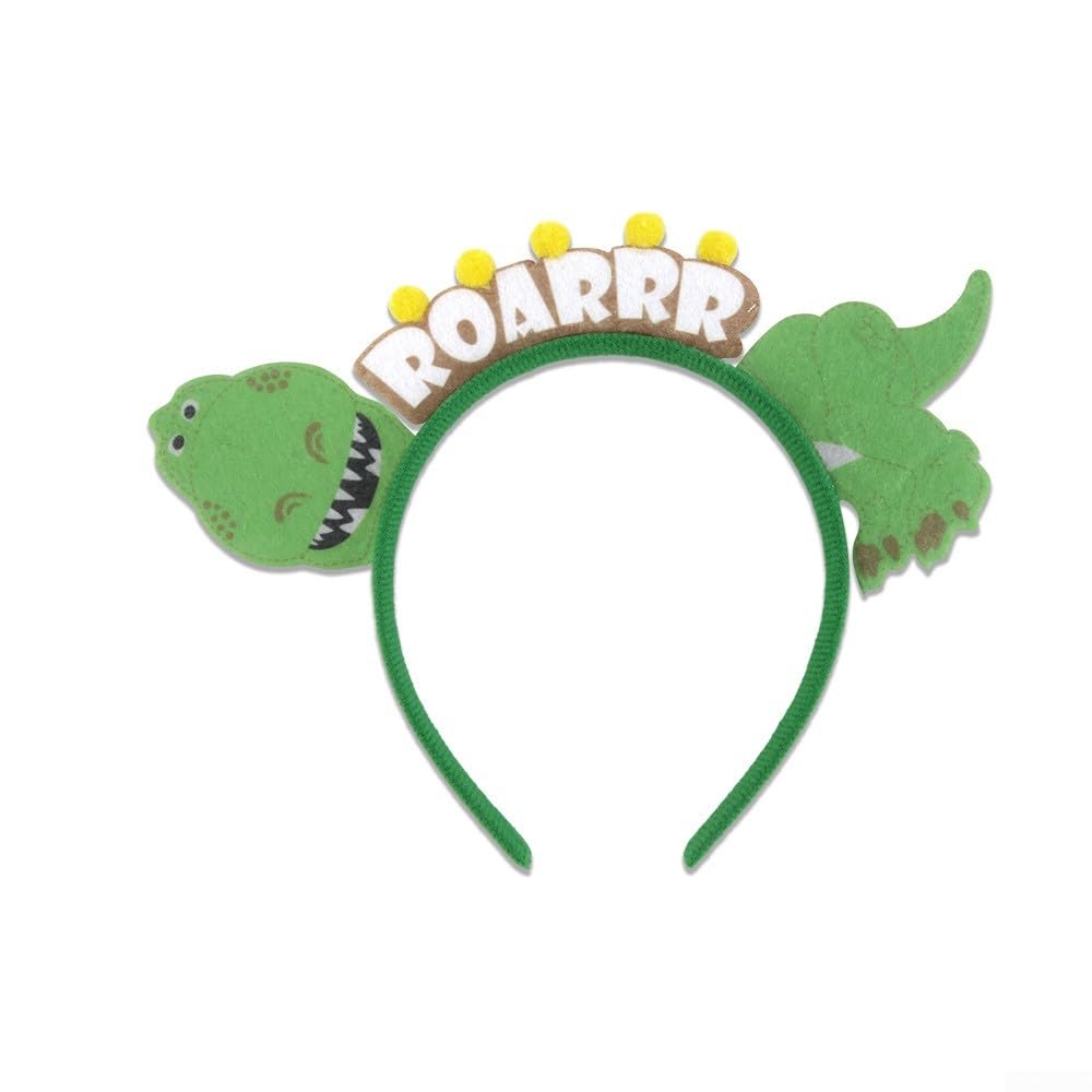 Vidonergy Kids Dinosaur Headband Costume Accessory, Lightweight Felt T Rex Dino Egg Design for Birthday Party, Photo Prop or Fancy Dress(F)