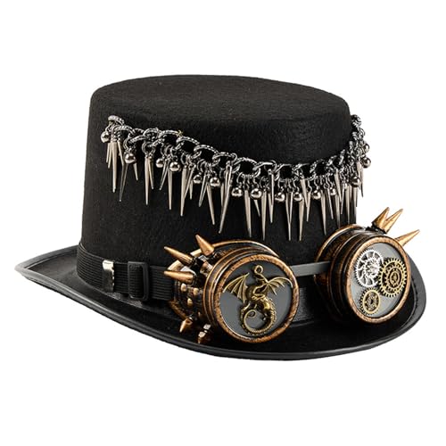 Chapeau punk victorien à taille réglable pour briller en festival et Halloween