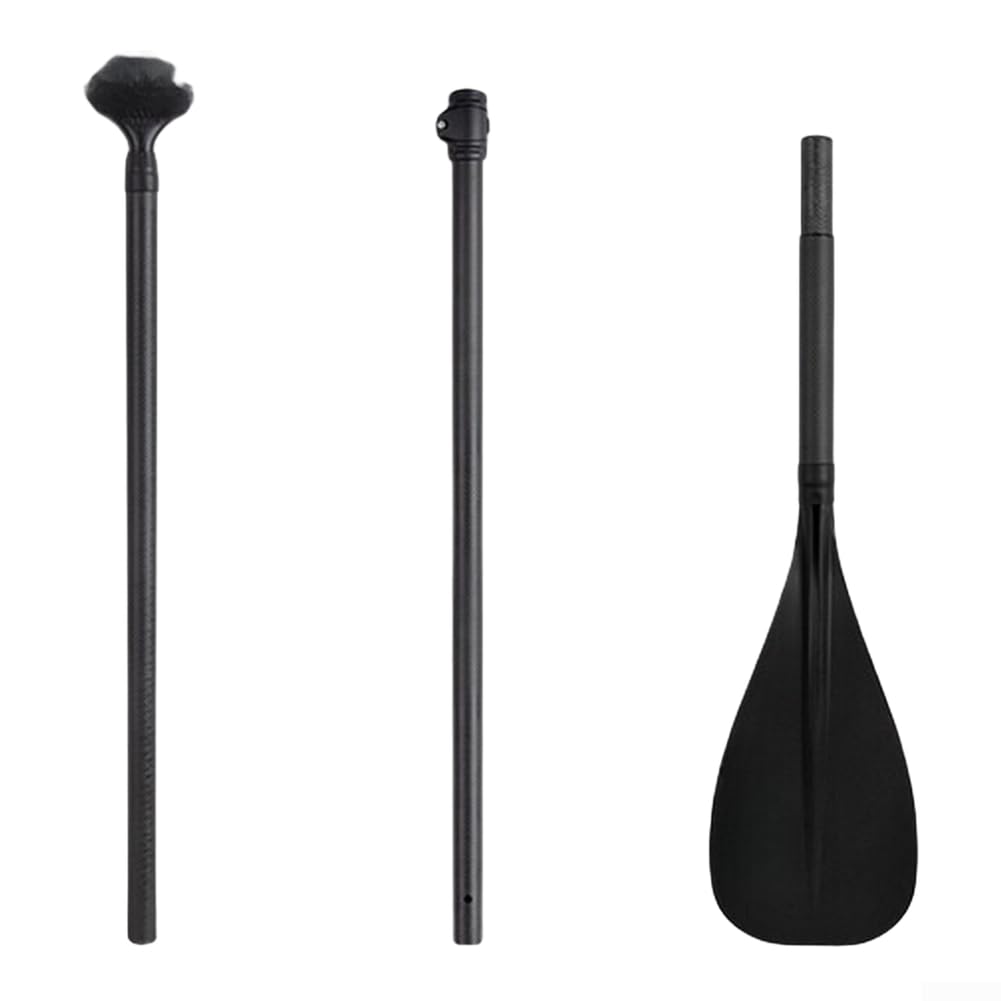 Remo de semicarbono, fibra de carbono ligera para remo de kayak, ajustable 130-165 cm para niños menores de 1,55 m, agarre ergonómico para surf y deportes acuáticos