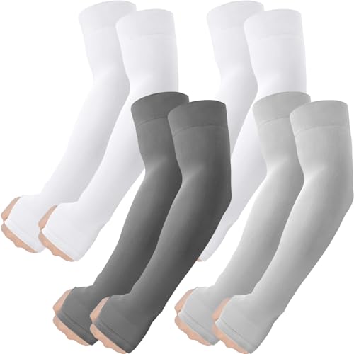 Image of ROXUN Arm Sleeves with Thumb Hole, Cooling UV Sun Protection Compression Tattoo Cover Up for Men /Women