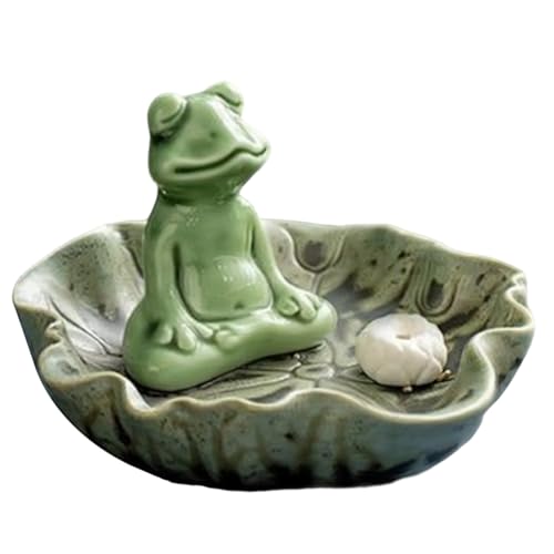 Quemador De Varitas De Incienso - Artículo Manual De Cerámica En Forma De Rana | Ambientador para Sala De Meditación Dormitorio Baño Salón De Té Yoga