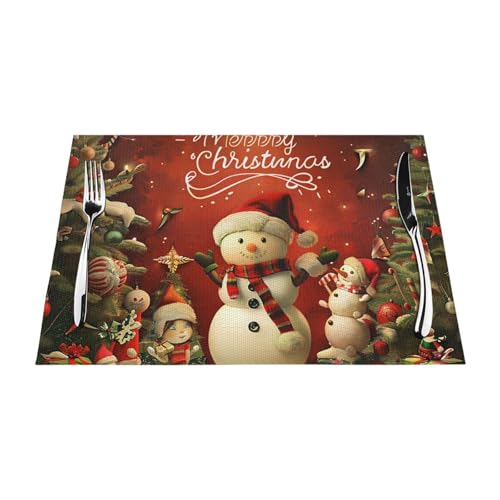 Sets de table Noël lavables et résistants à la chaleur en PVC
