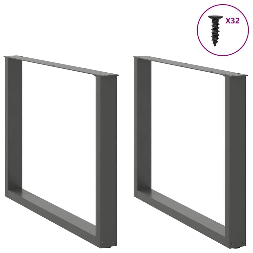 Gambe da Tavolo per Tavolino e Panca, Supporti per Mobili in Metallo a Forma di U con Livellatori Regolabili, Staffe Preforate e Viti per Progetti Fai da Te (100 x (72-73) cm)