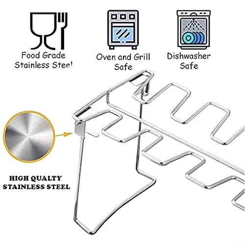 Edelstahl Hähnchenschenkel Rack 14 Slots Hähnchenbein Und Flügel Rack Halter Chicken Wing Rack Chicken Drumstick Halter Für Ofen & Grill Smoker